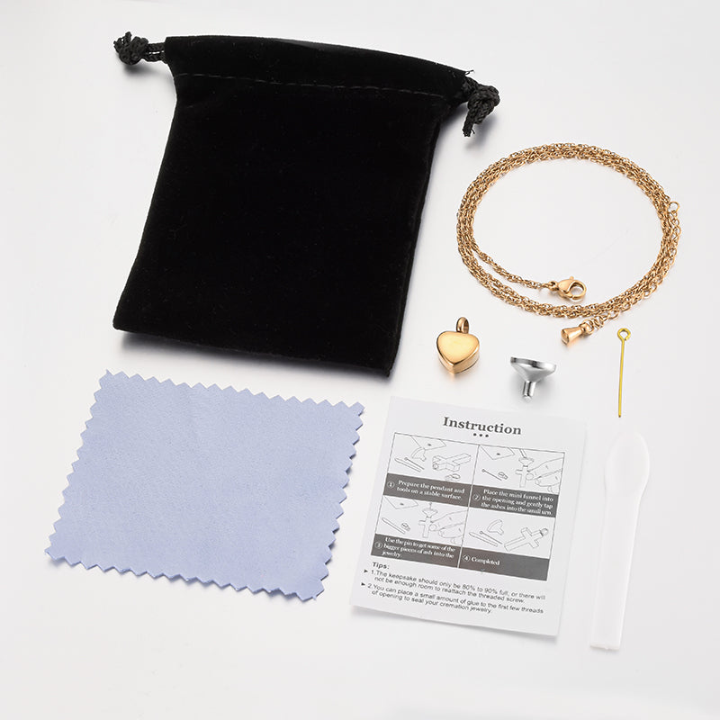 Plain Heart Urn Cremation Necklace for Ashes