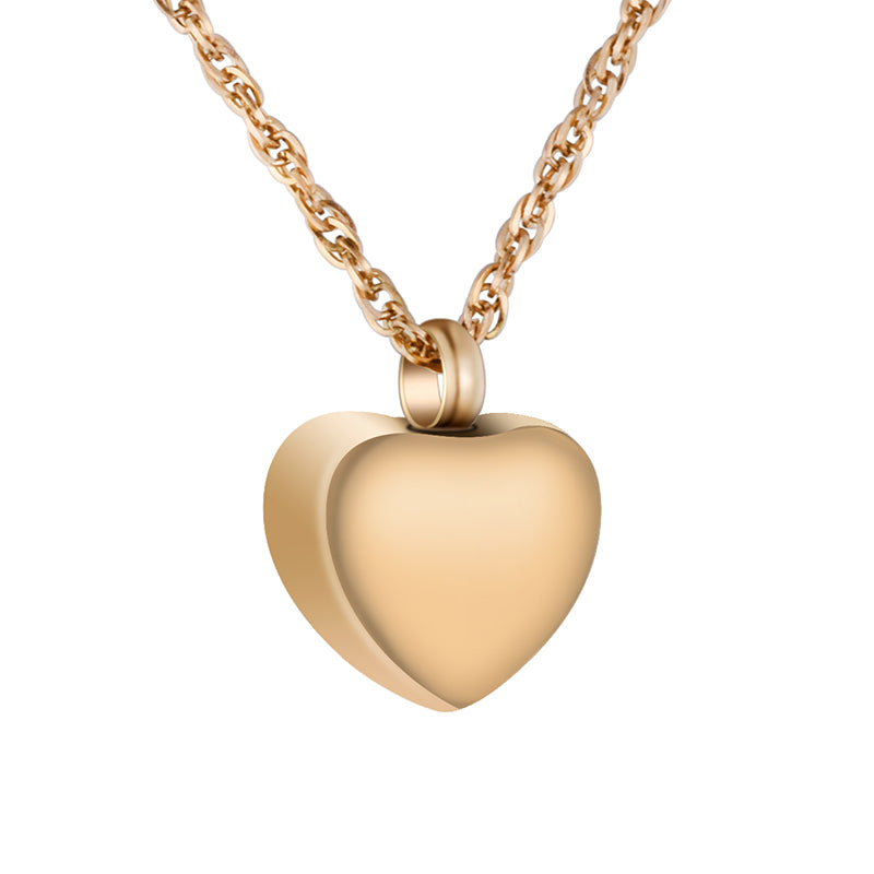 Plain Heart Urn Cremation Necklace for Ashes