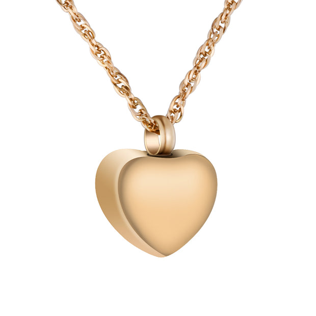 Plain Heart Urn Cremation Necklace for Ashes