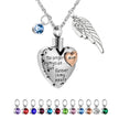 Wings Memorial Heart Necklace for Ashes