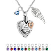 Wings Memorial Heart Necklace for Ashes