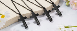 Black Cross Cremation Necklace for Ashes