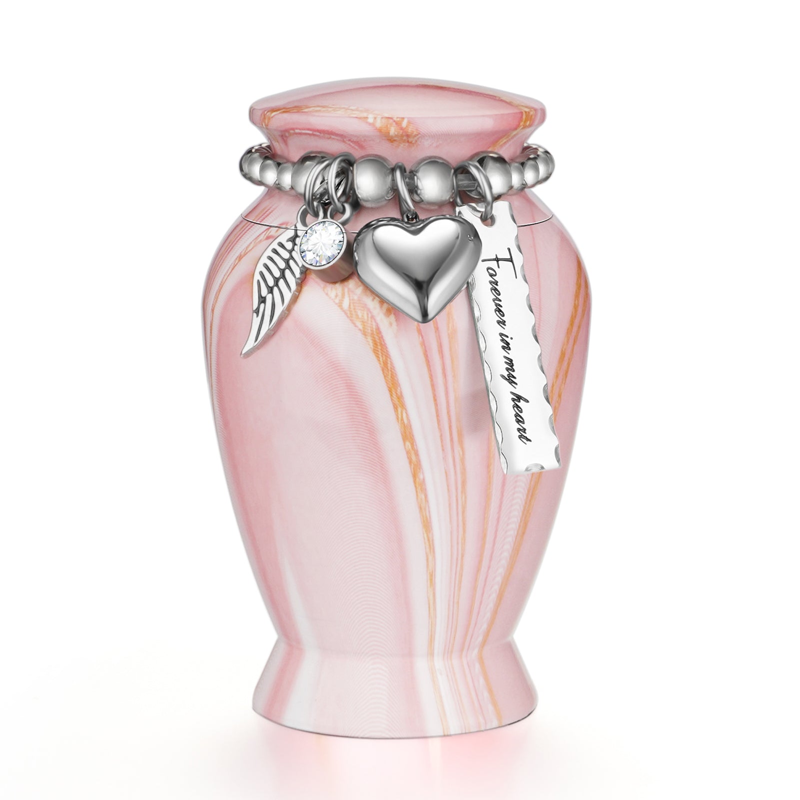 Pink Gold Vein Aluminum Decorative Funeral Urns