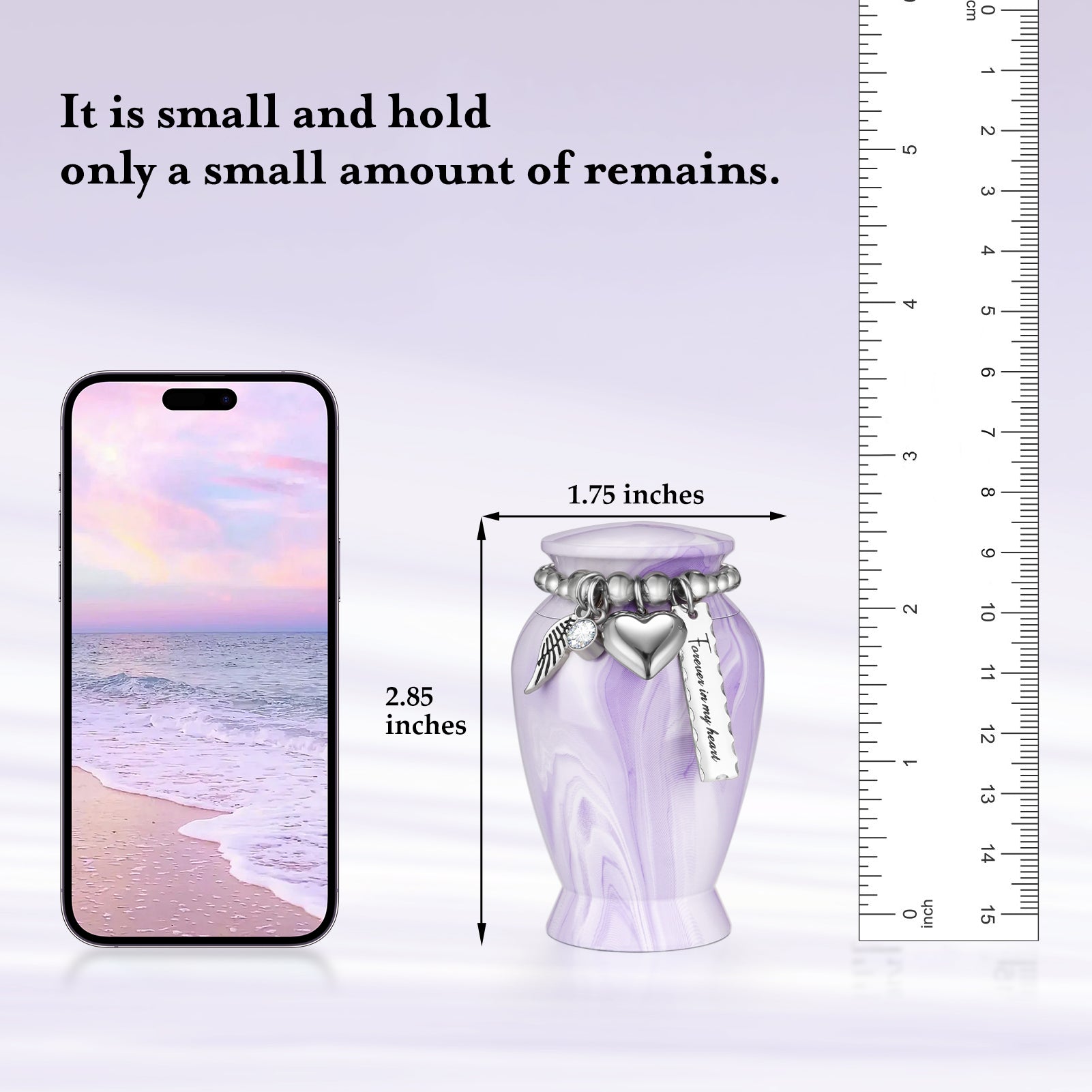 Light Purple Aluminum Cremation Urn