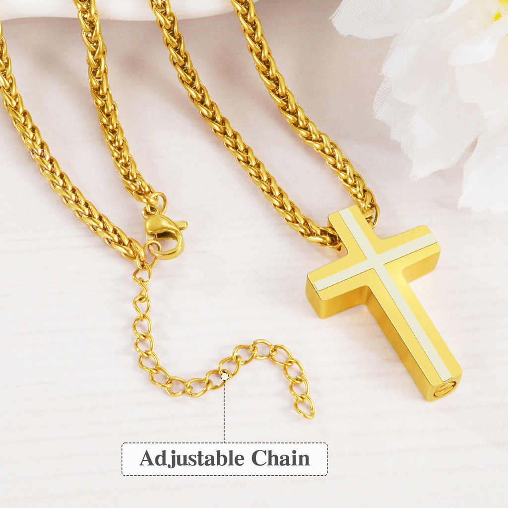 Guided By Faith Cremation Cross Necklace for Ashes