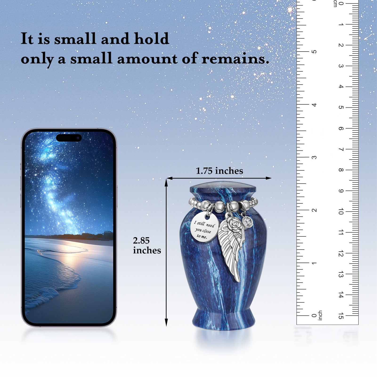 Blue Marble Vein Aluminum Decorative Funeral Urns