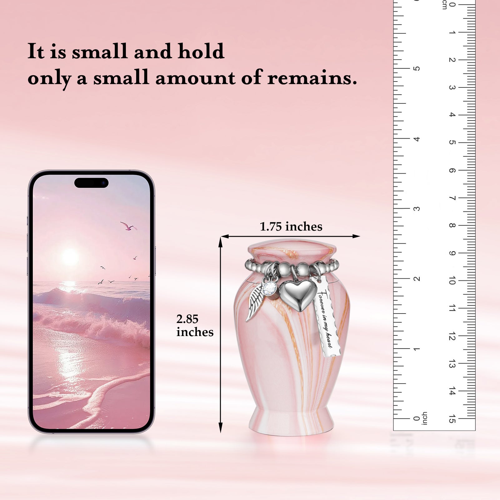 Pink Gold Vein Aluminum Decorative Funeral Urns