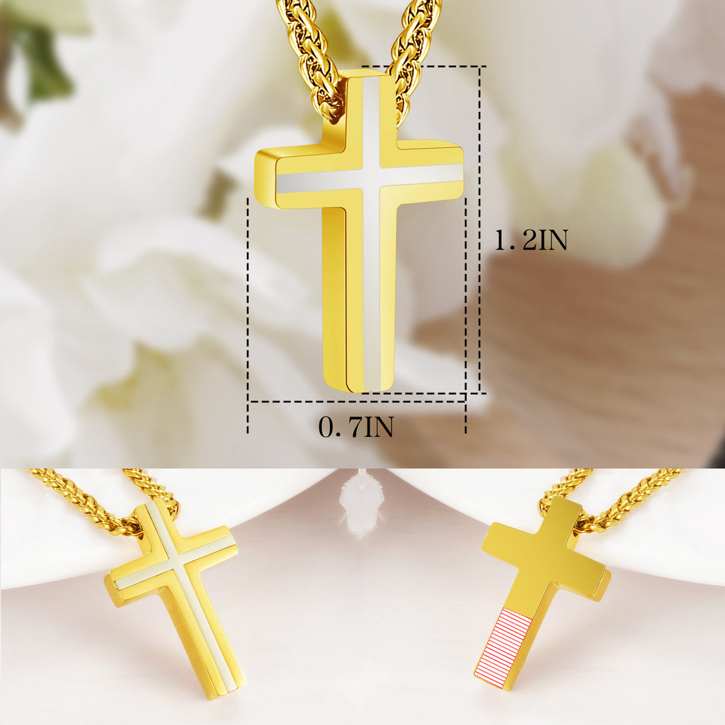 Guided By Faith Cremation Cross Necklace for Ashes
