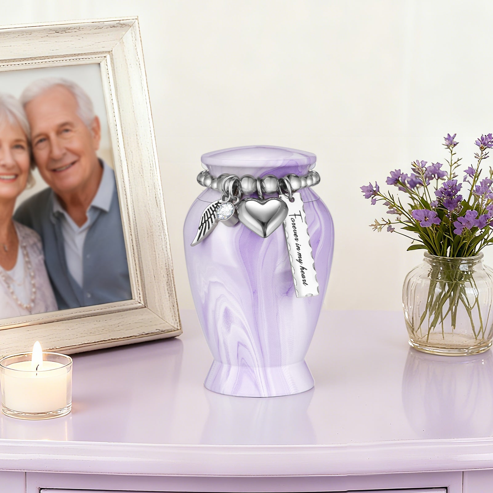 Light Purple Aluminum Cremation Urn