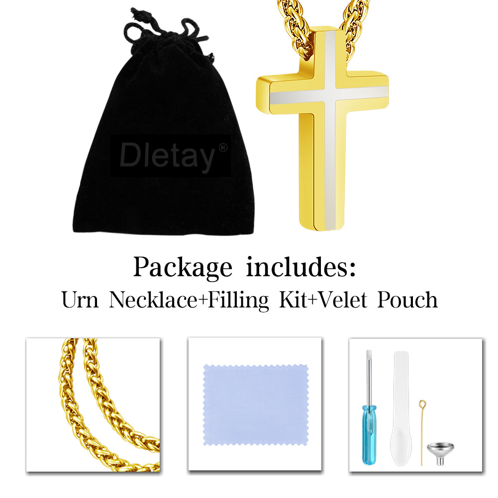 Guided By Faith Cremation Cross Necklace for Ashes
