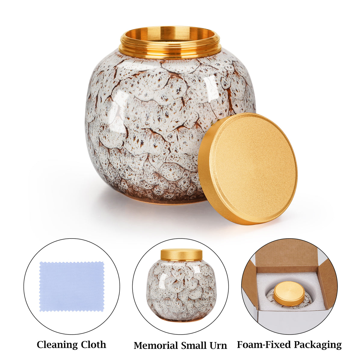Ceramic Mini Cremation Urns Memorial Small Urn for Ashes Funeral Keepsake