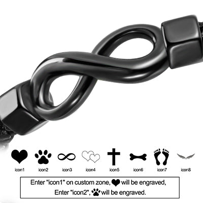 Dletay Urn Bracelet for Ashes Leather Infinity Cremation Bracelet