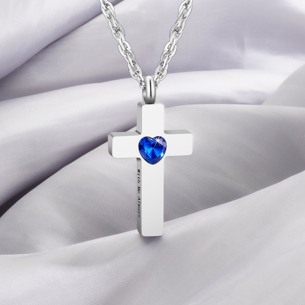 Cremation Cross Necklace for Ashes