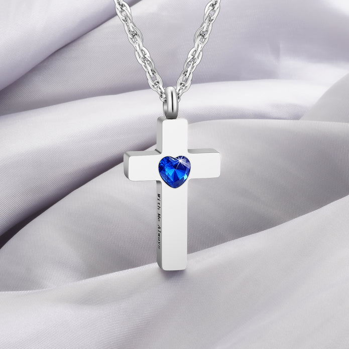 Cremation Cross Necklace for Ashes
