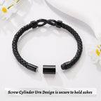 Dletay Urn Bracelet for Ashes Leather Infinity Cremation Bracelet