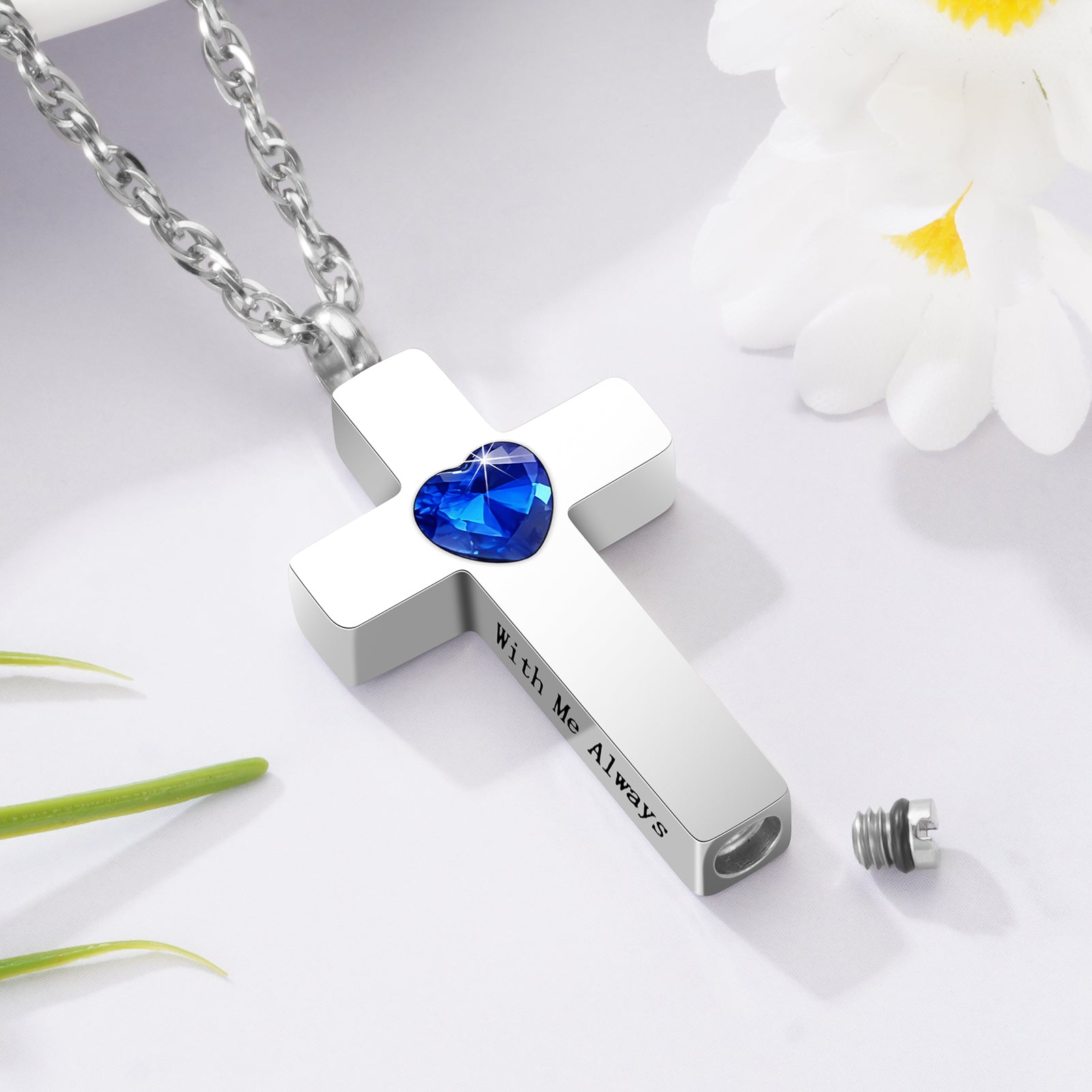 Cremation Cross Necklace for Ashes