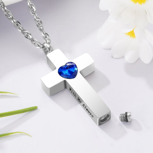 Cremation Cross Necklace for Ashes