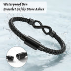 Dletay Urn Bracelet for Ashes Leather Infinity Cremation Bracelet