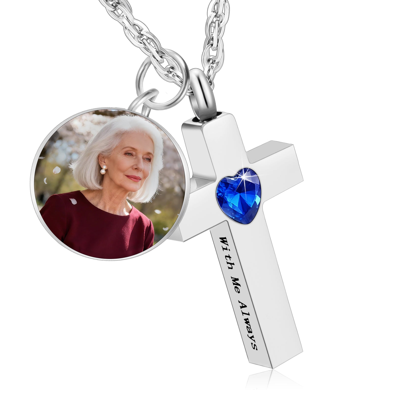 Cremation Cross Necklace for Ashes
