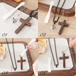 Wooden Cross Cremation Necklace for Ashes