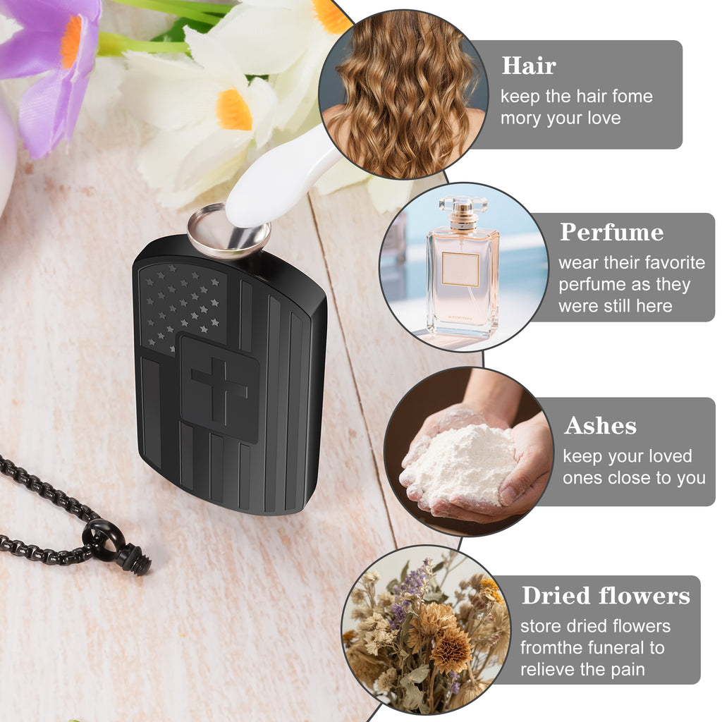 Dletay Cremation Necklace for Ashes Shield Urns Pendant Ashes Holder Memorial Cremation Jewelry for Women Men