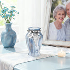 Serene Blue Green Memories Personalized Keepsake Urn for Ashes