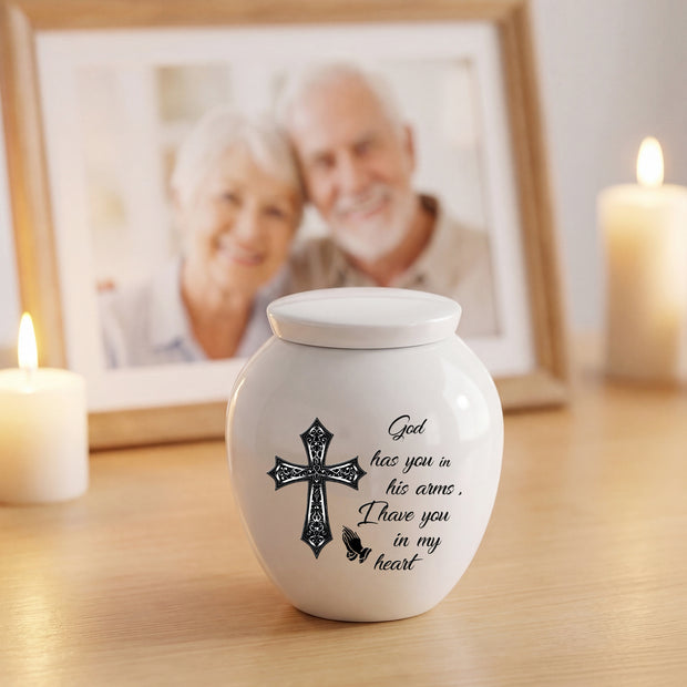 Cross Memorials Decorative Small Urns for Ashes