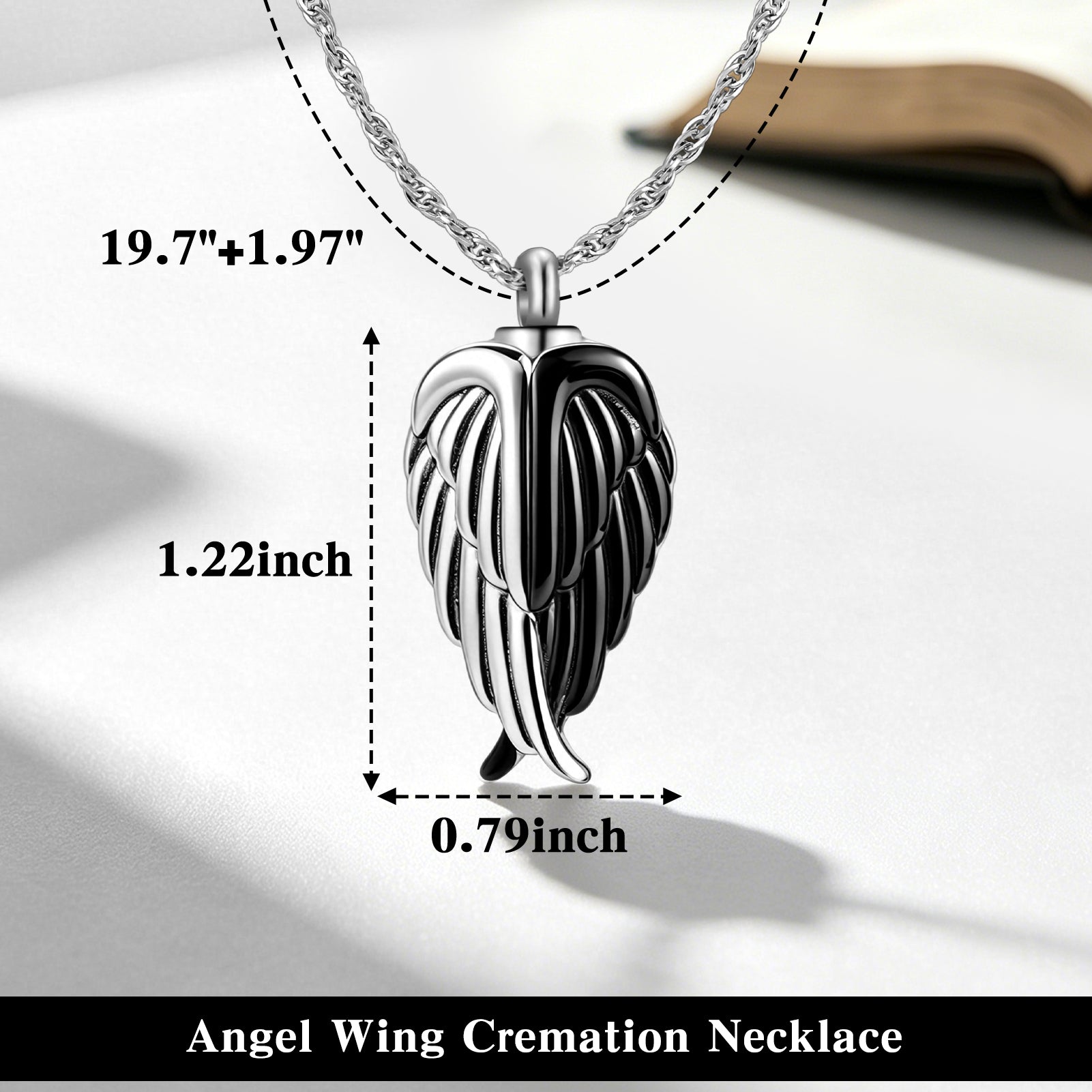 Angel Wing Urn Necklaces for Ashes Cremation Necklace