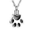Pet Paw Print Urn Cremation Necklace for Ashes