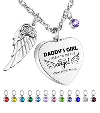 Angel Memorial Heart Necklace for Ashes