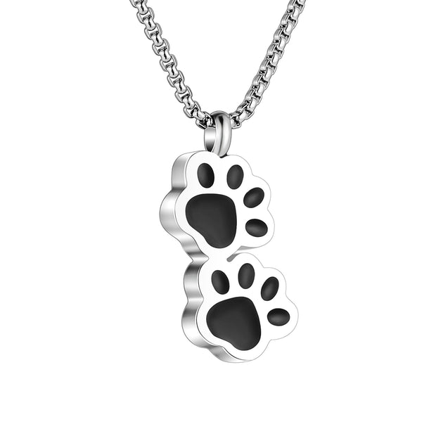 Pet Paw Urn Cremation Necklace for Ashes