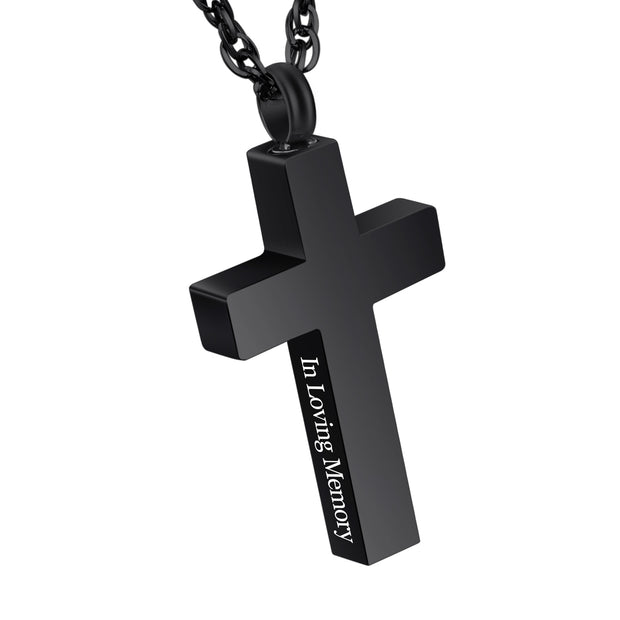 In Loving Memory Cross Necklace for Ashes