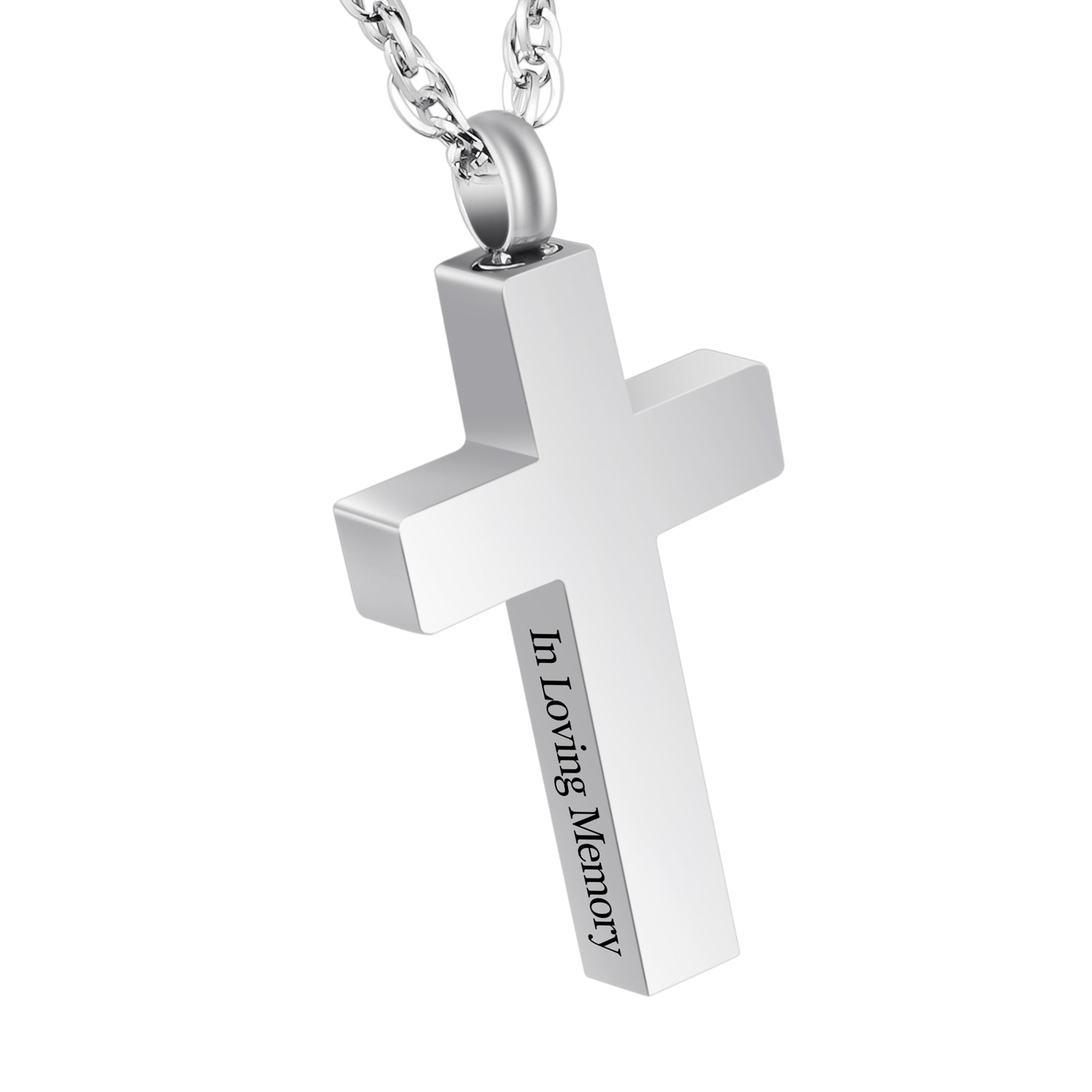 In Loving Memory Cross Necklace for Ashes